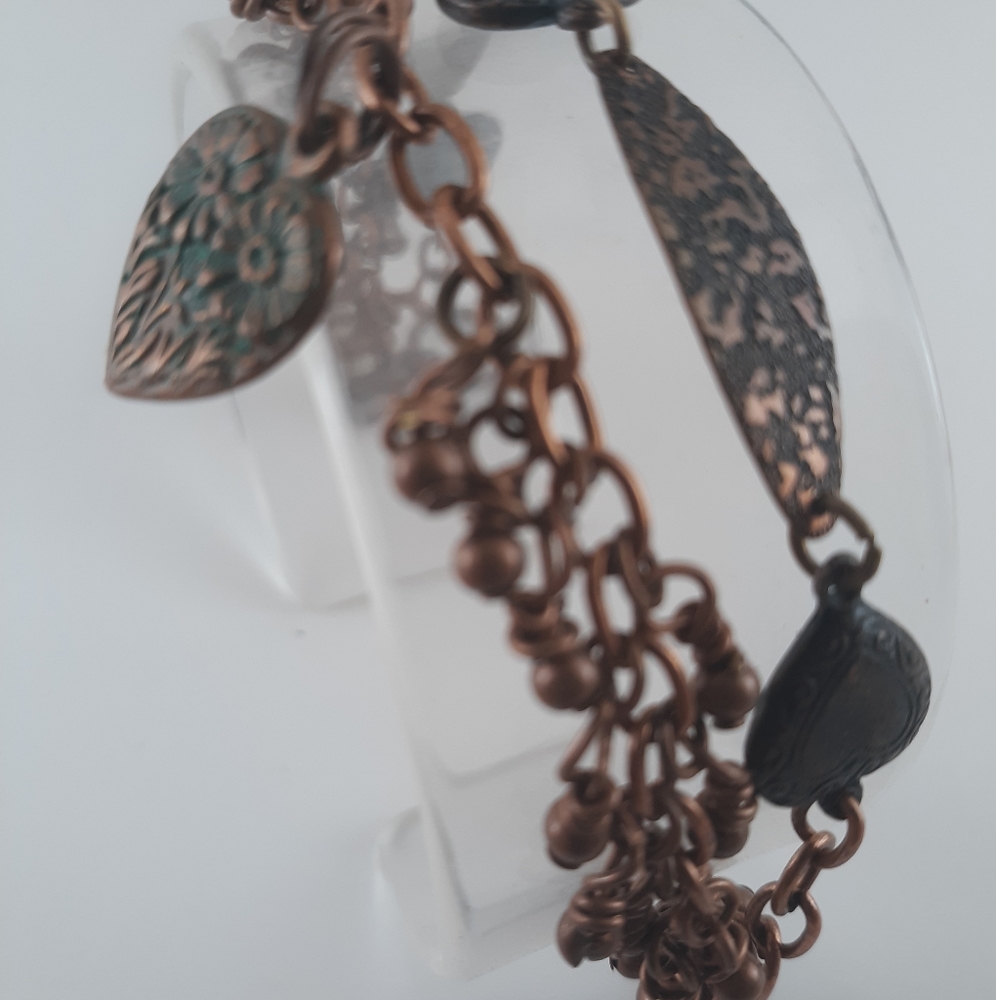 Copper charm bracelet